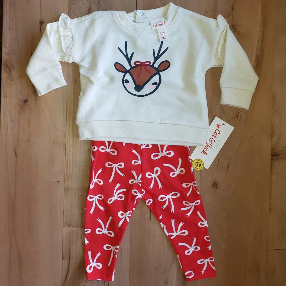 Baby Girls Reindeer 2pc Outfit
